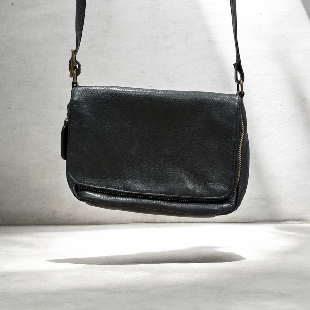 Margot New York Small Black Leather Crossbody